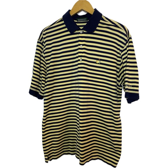 Masters Other - Masters Collection Men's Short Sleeve Striped Golf Polo Shirt Size Large‎